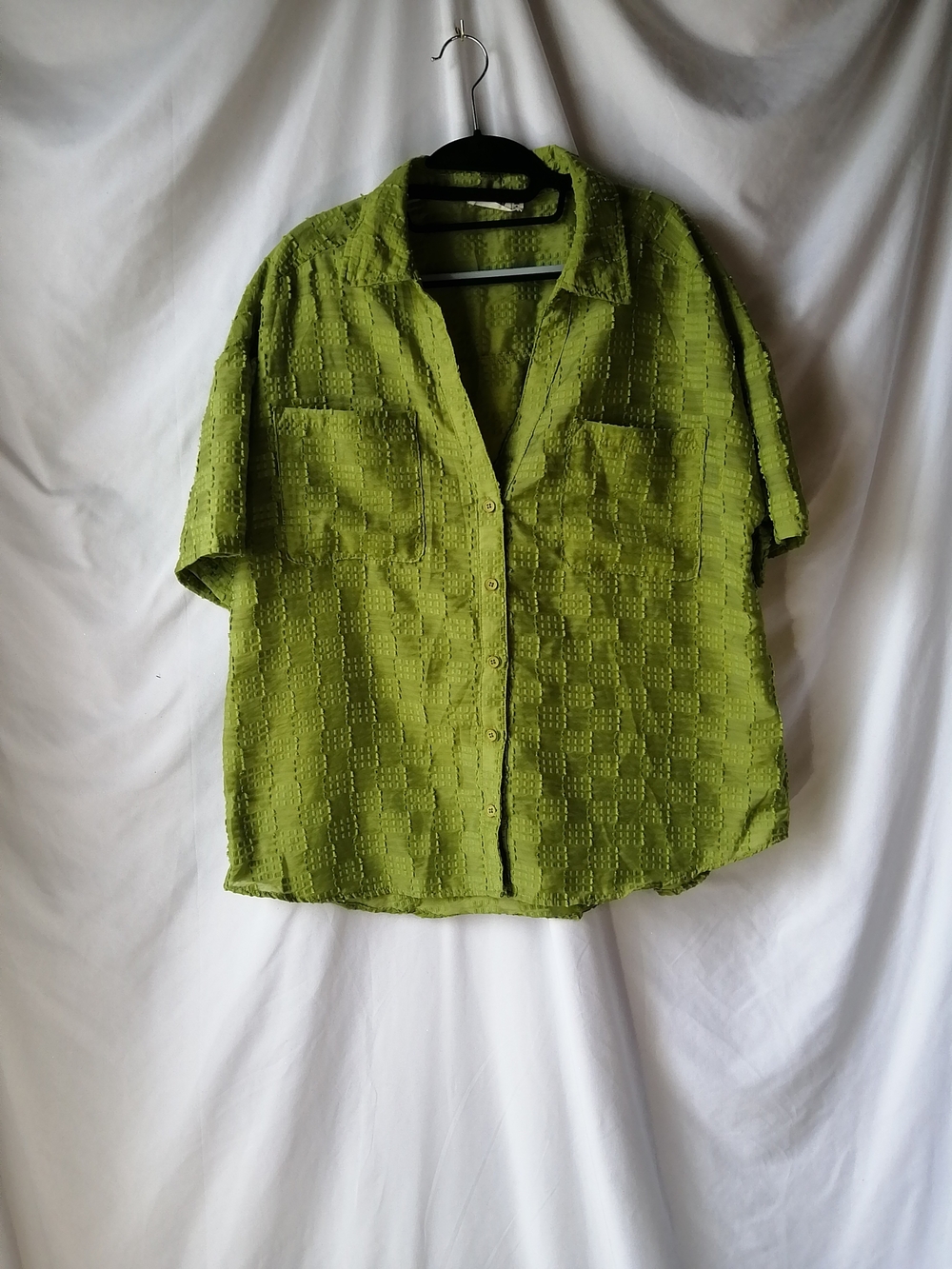 New In Olive Green Button-Down Short Sleeve Shirt